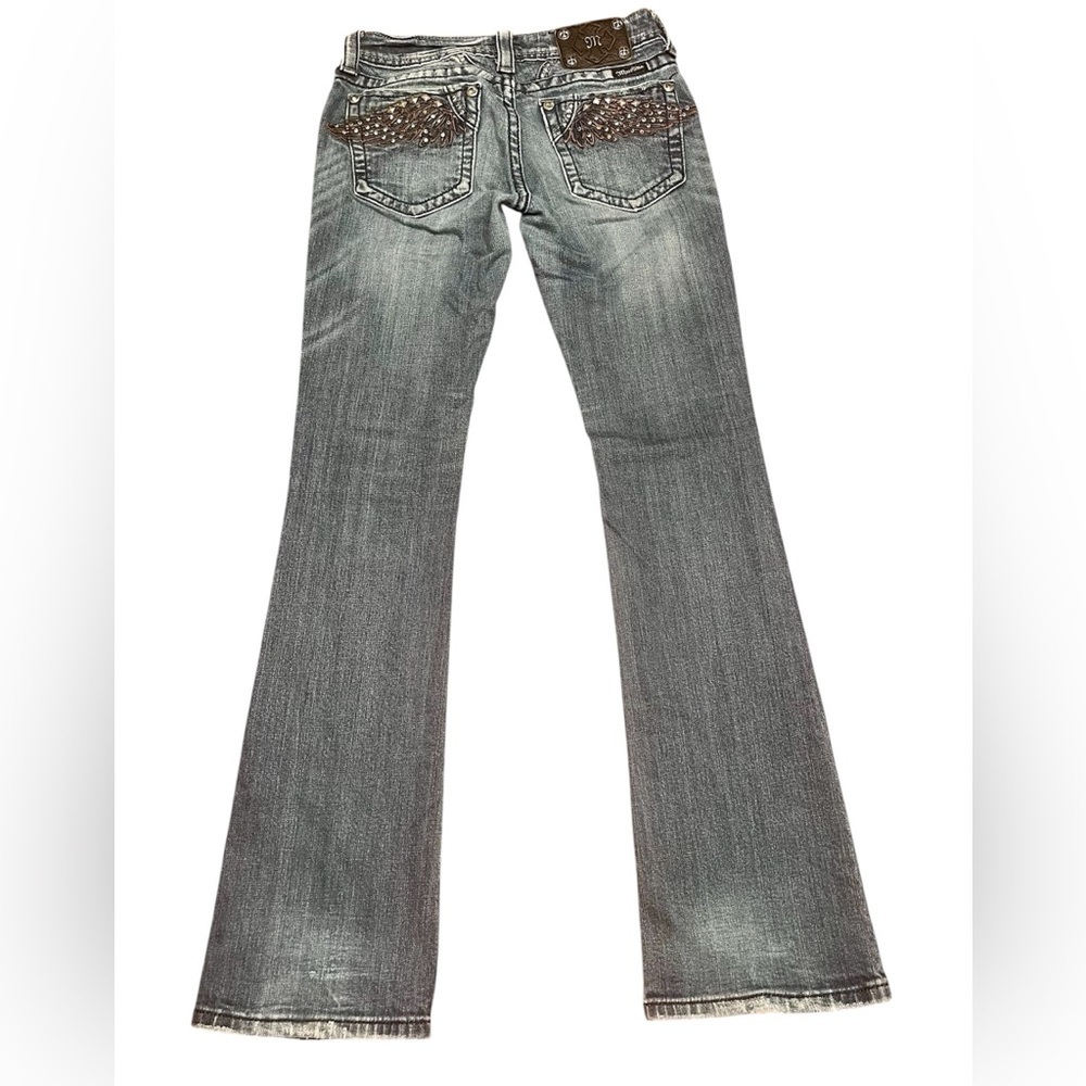 *SOLDMiss Me JP5331B4 Boot Cut Jeans with Embellished Angel Wing Pockets Size 27 - Picture 5 of 14